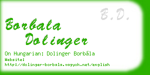 borbala dolinger business card